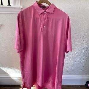 Peter Millar Summer Comfort men’s pink polo shirt- size Large